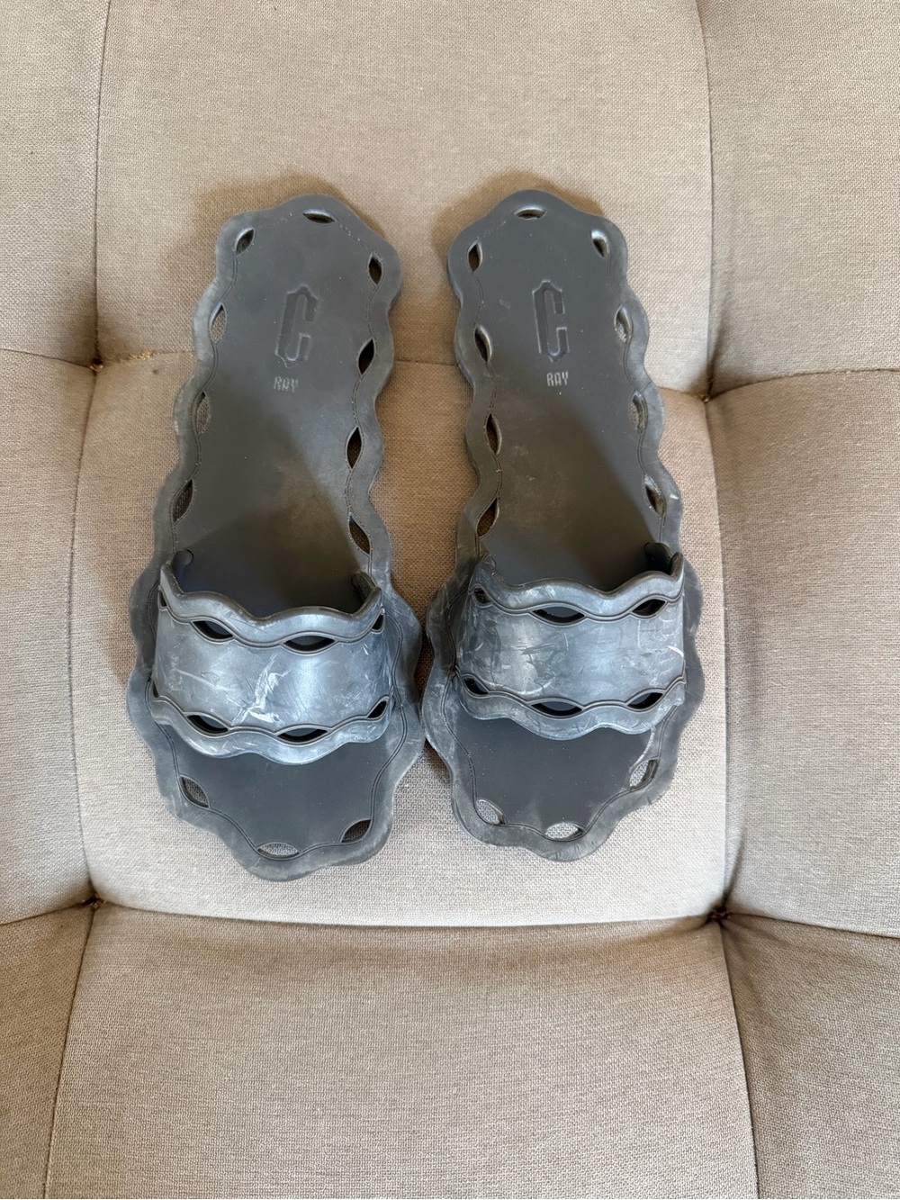 Gray Women's Slide Sandals